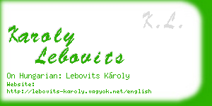 karoly lebovits business card
